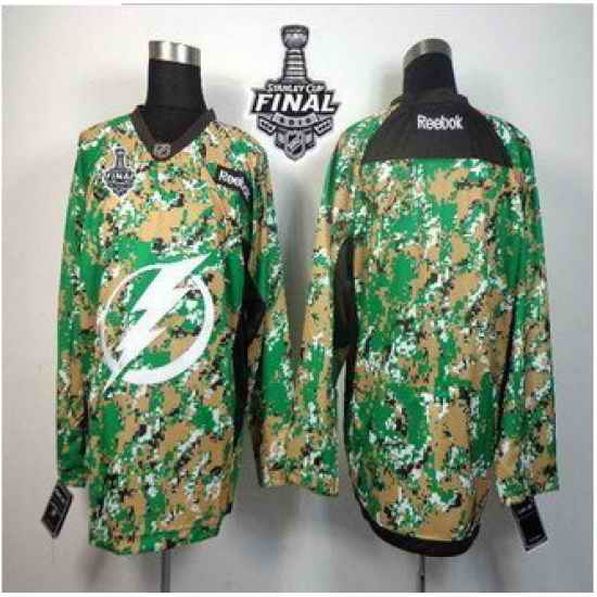 Tampa Bay Lightning Blank Camo Veterans Day Practice 2015 Stanley Cup Stitched NHL jersey